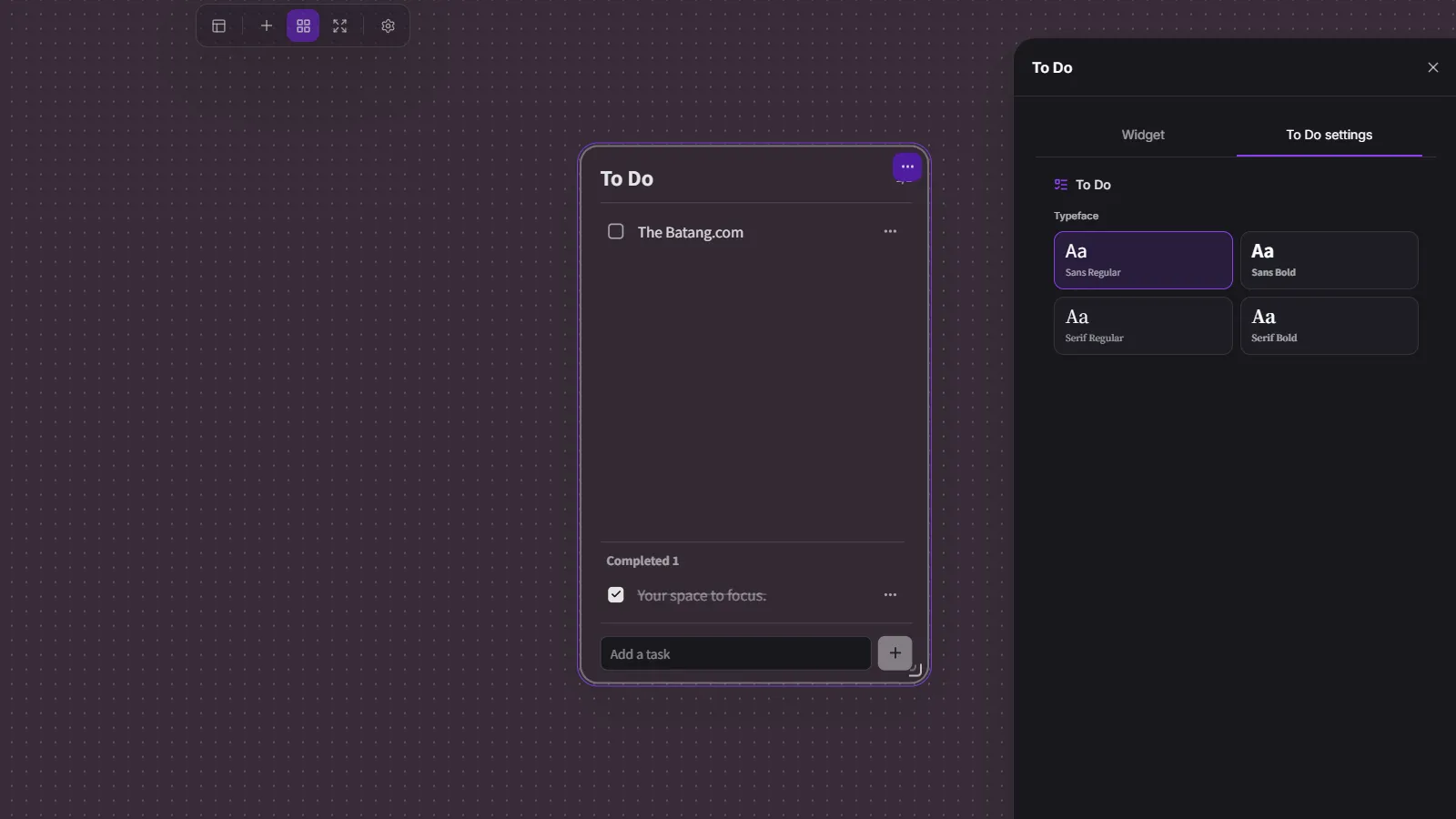 Active and completed tasks with a task's more menu open
